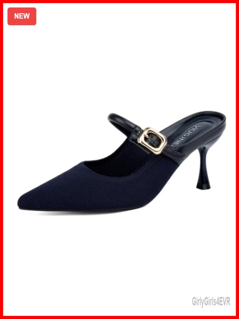 Kitten Heel Mules Closed Toe Pointed Toe Slip On Heels for Women
